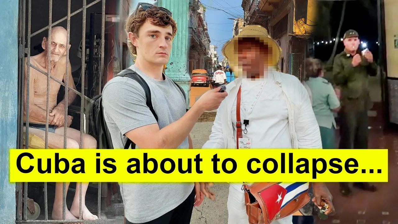 Thumbnail of Nick Shirley's Cuba documentary, interviewing a man on a Havana street