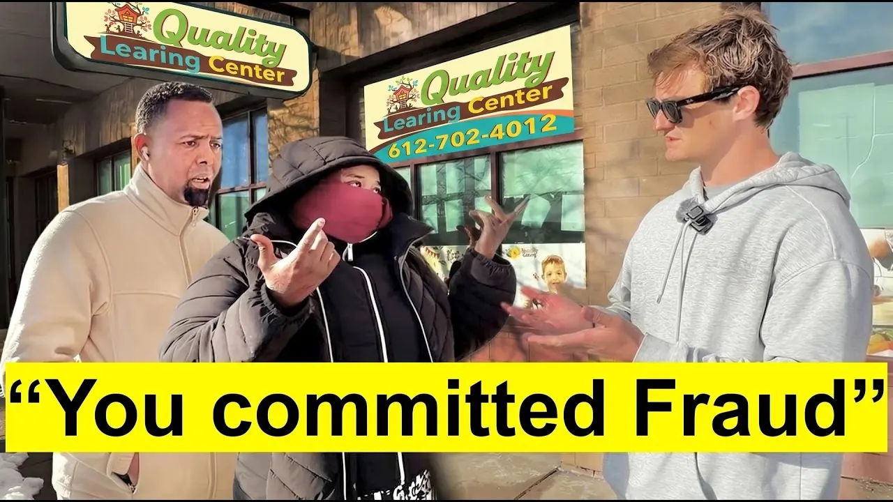 Thumbnail of Nick Shirley's Minnesota fraud video, outside the Quality Learing Center