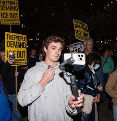Nick Shirley at protest